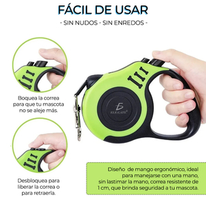 Guinzaglio Retrattile per Cani da 5 Metri, Corda in Plastica Resistente, Funzione di Rilascio Rapido, Stile Classico, Motivi Stampati Solidi, Campione Gratuito 3M - Product Image 2