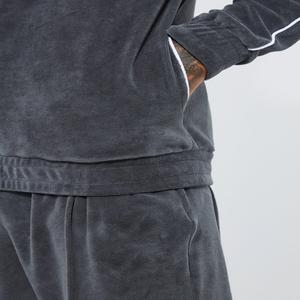 Ensemble de survêtement en velours unisexe deux pièces Jogger d'extérieur col à capuche Logo personnalisé imprimé Streetwear en velours de créateur pour l'automne XS - Product Image 2