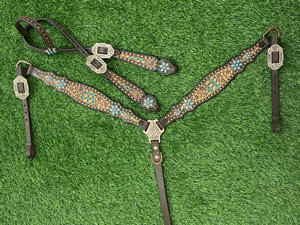 Leather Horse Tack Set Headstall Breast Plate Genuine Leather Lightweight Seasonal Horse Ridding Items From Direct Factory - Product Image 6