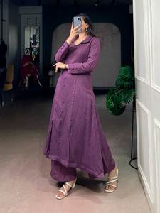 Most In-Demand Plain & <b>Classy</b> Look Office Party & Regular Day Special Trendy Silk Kurti / Kurta Set For Women Or Girls Wear - Product Image 3