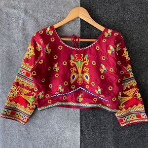 Navratri คอลเลกชั่นใหม่ผ้าคอตตอนแบบพิเศษพร้อมเสื้อทำงานปักลายแฟชั่นสำหรับผู้หญิง - Product Image 3