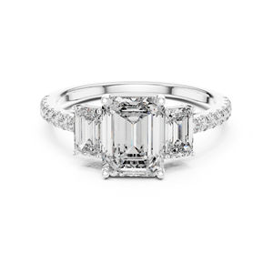 Anillo de Oro Rosa de 14K con Diamante Cultivado en Laboratorio con Corte Esmeralda para Mujer |   Joyería de Compromiso |   2.54 Ct Certificado IGI de Lujo - Product Image 3