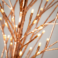 Árbol de Navidad de metal con iluminación LED dorada perfecto para decoración de fiestas en casa en interiores y exteriores