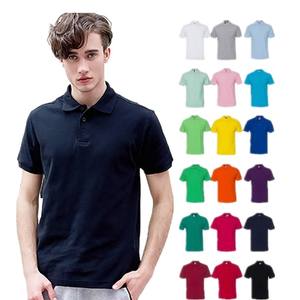 Venta al por mayor 220 Gsm 100% algodón Unisex hombres mujeres Multicolor sólido OEM Logo personalizado liso camiseta Polo para hombres - Product Image 1