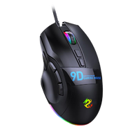 Mouse Gaming Profesional Berkabel Lampu Latar RGB 9 Tombol yang Dapat Diprogram Desain Ergonomis untuk Tangan Kanan Mouse PC Industrial yang Halus