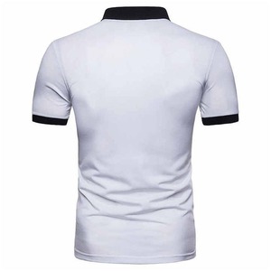 Haute qualité blanc et noir contraste hommes femmes polos respirant Anti-rides à manches courtes boutons Polo chemise - Product Image 2