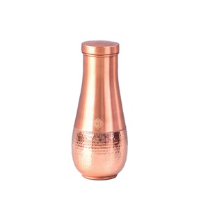 La mejor botella de agua de cobre antigua personalizada, vidrio incorporado corto martillado a mano tallado a mano para fiesta, dormitorio de adultos o jarra - Product Image 3
