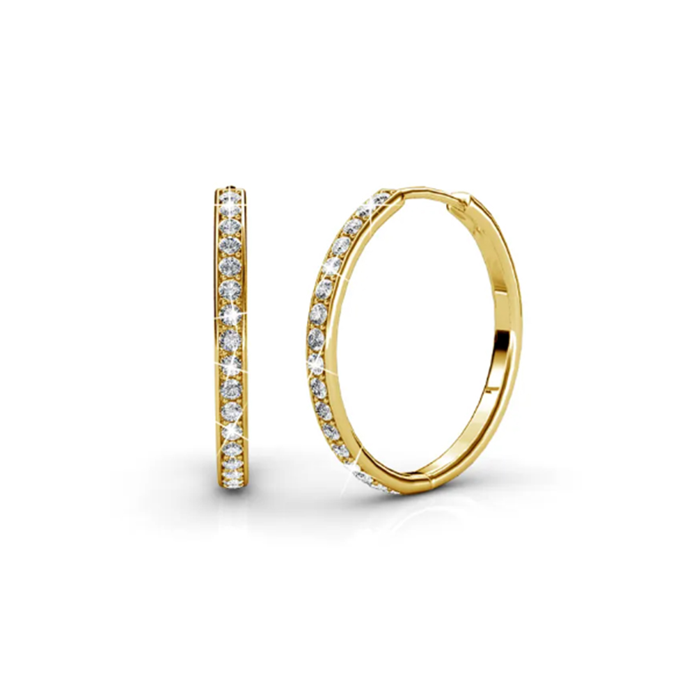 Brass 18k Yellow Gold Plated Simple Hoop Earrings