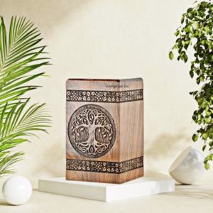 Designer Natural Finish <b>Wooden</b> Cremation <b>Urns</b> <b>for</b> Adults & Pets Elegant Funeral <b>Urns</b> <b>for</b> Human & Pet <b>Ashes</b> - Product Image 2