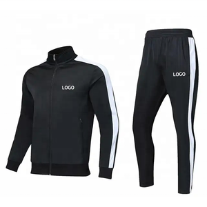 Vente en gros 100% polyester unisexe col montant fermeture éclair à capuche et pantalon de survêtement doublé ensemble vêtements de détente décontractés vêtements de sport survêtements - Product Image 5
