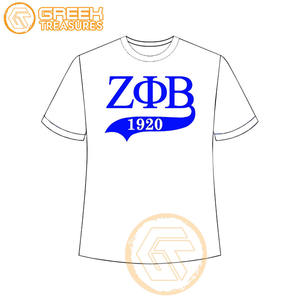 T-shirt pour femmes Zeta Phi Beta personnalisé en gros vêtements de sororité t-shirts en coton vêtements de fraternité pour femmes plus fines - Product Image 4