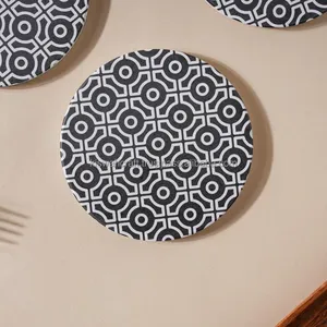 Simple & Trendy Custom Round Wooden & <b>Marble</b> Coaster & Eco-Friendly Durable Mats & Pads - Product Image 6