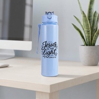 Bouteille d'eau en plastique de 26 oz avec paille, motif foi chrétienne, réutilisable, pour le sport, avec citation inspirante, vente en gros, OEM/ODM