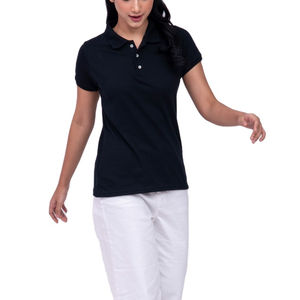 T-shirts polo respirant pour femmes évacuant l'humidité T-shirts polo ajustés à la mode pour femmes T-shirts légers en coton à manches courtes - Product Image 3