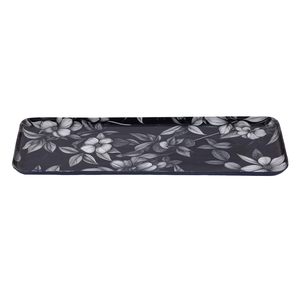 Vente chaude Élégant Moderne Noir Imprimé Plateau De Service En Métal Motif De Fleurs Blanches pour Les Mariages et Les Cadeaux - Product Image 6