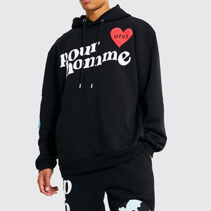 Chándal de hombre con logotipo personalizado de proveedor OEM, conjunto de Sudadera con capucha de algodón y forro polar transpirable, ropa de calle informal para correr de talla grande para invierno - Product Image 5