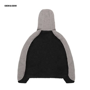 Personnalisé Solide Full Face Zip Veste Pulls Hiver Épais Chaud Polaire Imperméable Masque À Capuche Ninja Sherpa Manteau Hommes - Product Image 4