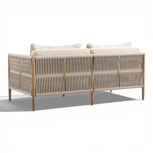 OEM Modern Living Room Sofa Set Japanese Style Teak Wood Sofa 2 Seater Fabric Sofa Bed Lounge Chair Couch for Apartment Villa - Product Image 4