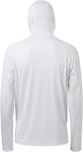 UPF 50 Unisex <b>Long</b> <b>Sleeve</b> <b>White</b> Fishing <b>Shirt</b> with Mask UV Neck Gaiter Hoodie 100% Polyester Anti-Bacterial - Product Image 4