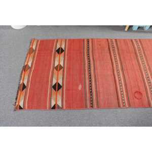 Tapis turc vintage de 2,6 x 5,1 pieds, petit tapis, tapis persan rouge Kilim - Product Image 5