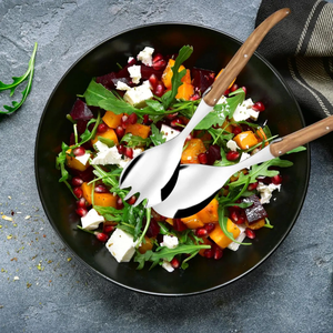Ensemble de couverts en bois, texture naturelle, durables, réutilisables, écologiques, lavables au lave-vaisselle, ustensiles pour les repas quotidiens - Product Image 5