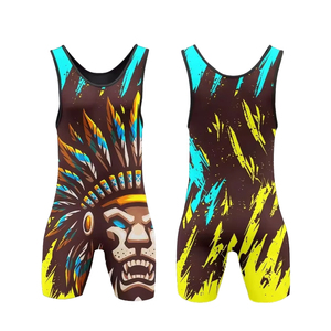Singlets de Lucha de Una Pieza Cómodos, Sublimados, de Alta Calidad, Transpirables, de Secado Rápido, con Logotipo Personalizado, Colores Personalizados, Ropa Deportiva de 180g - Product Image 4