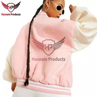 Logo Brodé Personnalisé Satin Coupe-Vent Varsity Basketball Starter Letterman Bomber Jackets pour Femmes Personnalisé