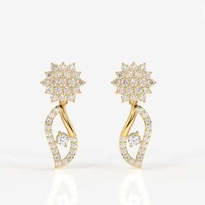 Elara Designer Sterling Silver <b>Earrings</b> with Moissanite <b>Diamond</b> Luxury Fashion Accessory - Product Image 1