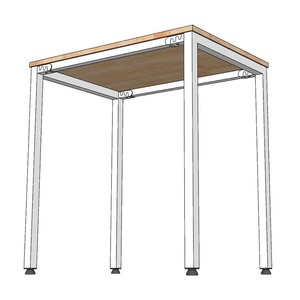 Mini 70x50cm Natural Wood <b>Table</b> with Iron Legs IDE68016 <b>Computer</b> Desk - Product Image 5