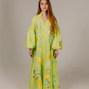 Lin de haute qualité luxe broderie artistique ancienne robe traditionnelle ukrainienne superbe belle robe longue de style Boho - Product Image 1