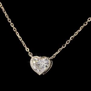 1,04 Ct forma de corazón laboratorio cultivado diamante colgante collar 14K oro amarillo joyería ligera Premium elegante para mujeres - Product Image 5