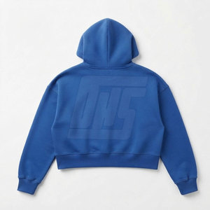 Custom <b>Women</b> Crop Hoodie Pullover <b>Sweatshirt</b> Long Sleeve Casual Fashion Hooded Top Cropped Apparel Wholesale Supplier - Product Image 2