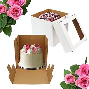 High Quality Cardboard Packaging Cup Cake Boxes Window White Cake Box and Cupcake