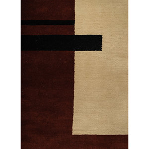 Alfombra de Lana Anudada a Mano Sthir, Diseño Kilim Abstracto Rojo y Naranja, Rectangular 9x12, para Entrada o Sala de Estar, AIWL-3011 - Product Image 3