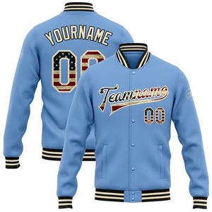Veste bomber universitaire à lettres, à fermeture éclair intégrale, en blanc et rouge-or, décontractée, pour l'hiver, vente en gros directe de l'industrie - Product Image 4