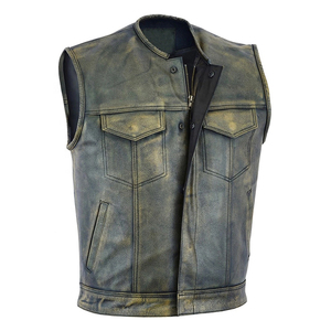 Gilet en cuir avec style unique Impression de logo personnalisé de la meilleure qualité avec services professionnels OEM & ODM pour hommes - Product Image 2