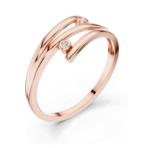 Élégante bague en or 18 carats avec diamant de laboratoire pour femme, disponible en or jaune, rose, blanc et argent, design moderne en spirale avec diamant de laboratoire - Product Image 5