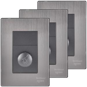 Dimmer per lampade, MXIMD-003, 3 pezzi, Dimmer, 127VAC, 60Hz, Argento/Oxford, Acciaio inossidabile/PC. - Product Image 1