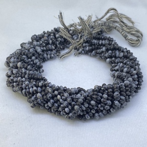 Cuentas de Gema sueltas de 4mm y 5mm, piedra de botón lisa de copo de nieve, obsidiana, fabricante al por mayor, color Natural genuino de alta calidad - Product Image 1