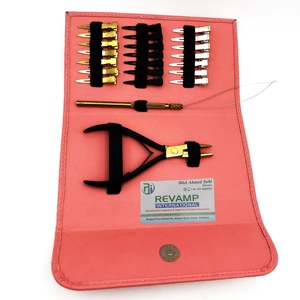 Professional High Quality Stainless Steel <b>Hair</b> Extension Pliers Tool Kit <b>Set</b> Custom Logo Gold Black Color Sustainable Available - Product Image 1