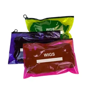 Logo personalizzato con chiusura a Zip T-shirt borsa per abbigliamento PVC extension per capelli in plastica per parrucca borse Custom custodia per parrucca