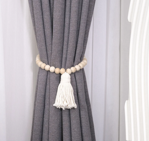 New StyleCotton Boho Curtain <b>Tie</b> <b>Backs</b> - with Tassels Beaded Curtain Wraps Tiebacks .Window Decor - Product Image 1