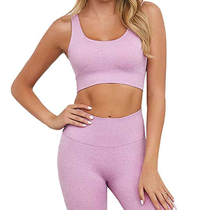 Conjunto de Yoga Deportivo Sublimado OEM para Mujer, Ropa de Gimnasio, Brasier y Pantalones de Moda, Spandex/Algodón de Alta Calidad, Dos Piezas, Color Sólido, Ecológico - Product Image 2