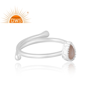 Best Selling 925 Sterling Silver Natural Chocolate Moonstone Gemstone <b>Ring</b> Custom Jewelry Manufacturer - Product Image 4