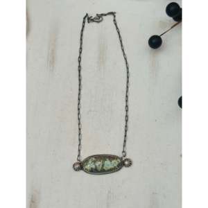 Collier Ancrage Vintage Navajo en Turquoise de Lac Carico et Argent Sterling, Chaînes Perlées Religieuses pour Mariages et Cadeaux - Product Image 1