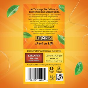 Twinings Lady Grey Black <b>Tea</b> Individually Wrapped Bags, 20 Count (Pack of 6) 120 Teabags - Product Image 6