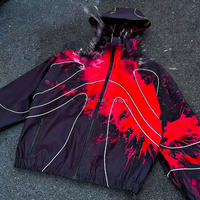 Veste d'hiver pour homme, coupe-vent, à capuche, avec logo frontal, en toile de coton doublée, avec bande réfléchissante de 3 m, fermeture éclair, effet thermique, design personnalisé, style streetwear