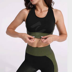 Yoga Set <b>leggings</b> Sports Bra Plus Size Stretchable Fitness Wear Women Yoga Set High <b>Waist</b> - Product Image 3