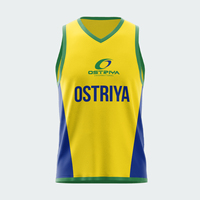 Camiseta de Baloncesto sin Mangas con Cuello en V, 100% Poliéster, Transpirable, Personalizable con Nombre de Equipo, Unisex, Ligera