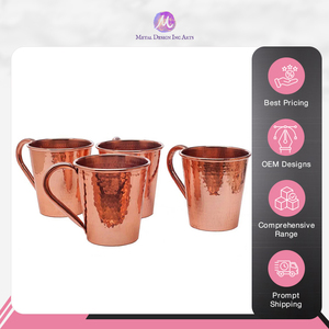 Énorme vente de verres de qualité exceptionnelle 18 OZ Cocktails et boissons servant une tasse en cuivre Mule solide avec poignée à bas prix - Product Image 3
